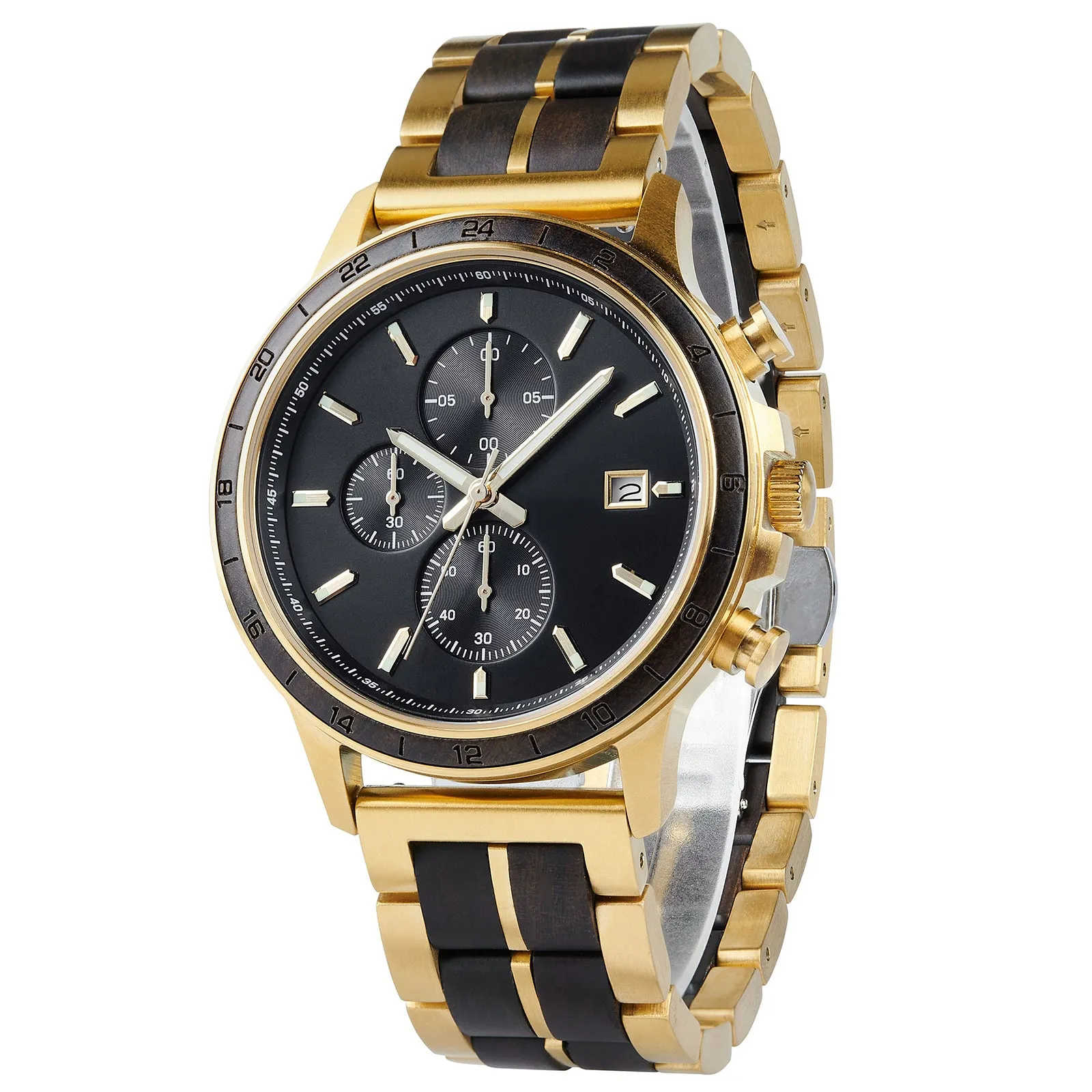 Espirito - Gold Steel & Ebony Chronograph