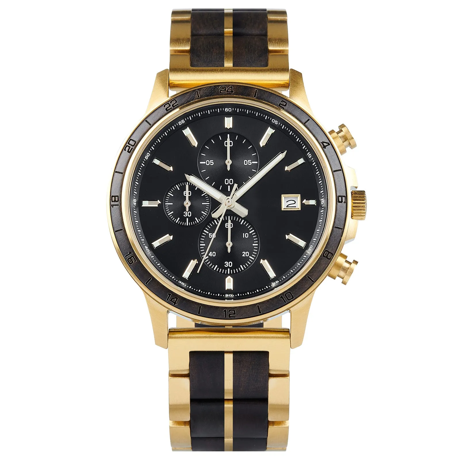 Espirito - Gold Steel & Ebony Chronograph