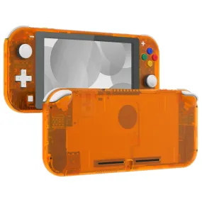 eXtremeRate Clear Orange DIY Replacement Shell for NS Switch Lite, NSL Handheld Controller Housing with Screen Protector, Custom Case Cover for NS Switch Lite - DLM510