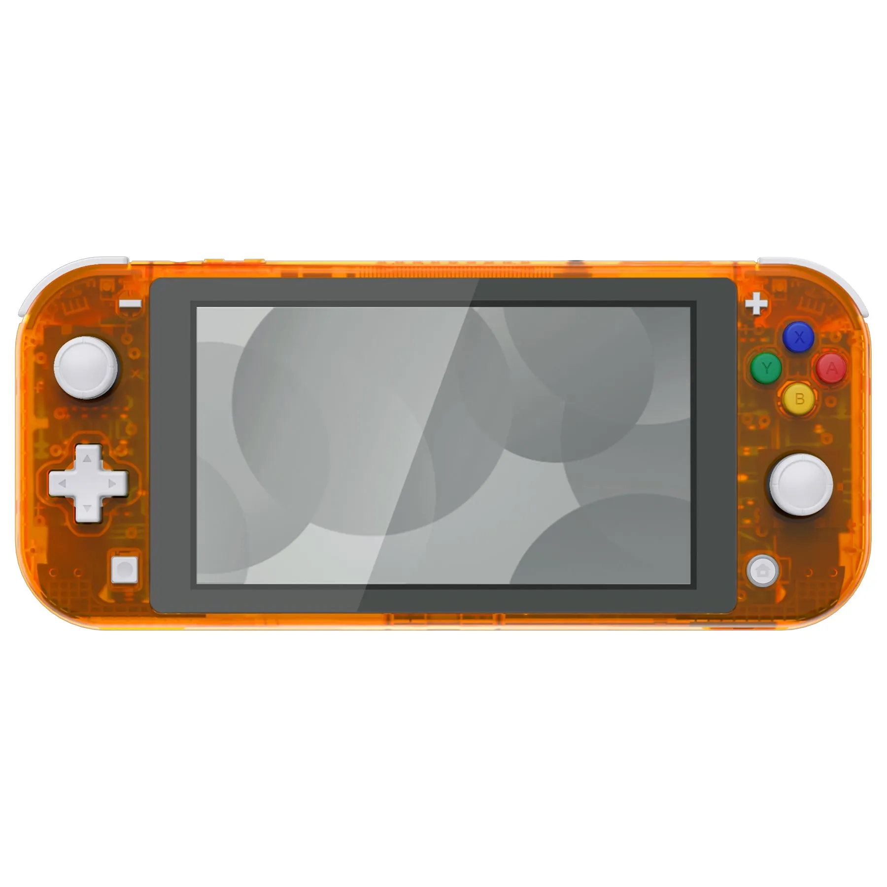 eXtremeRate Clear Orange DIY Replacement Shell for NS Switch Lite, NSL Handheld Controller Housing with Screen Protector, Custom Case Cover for NS Switch Lite - DLM510