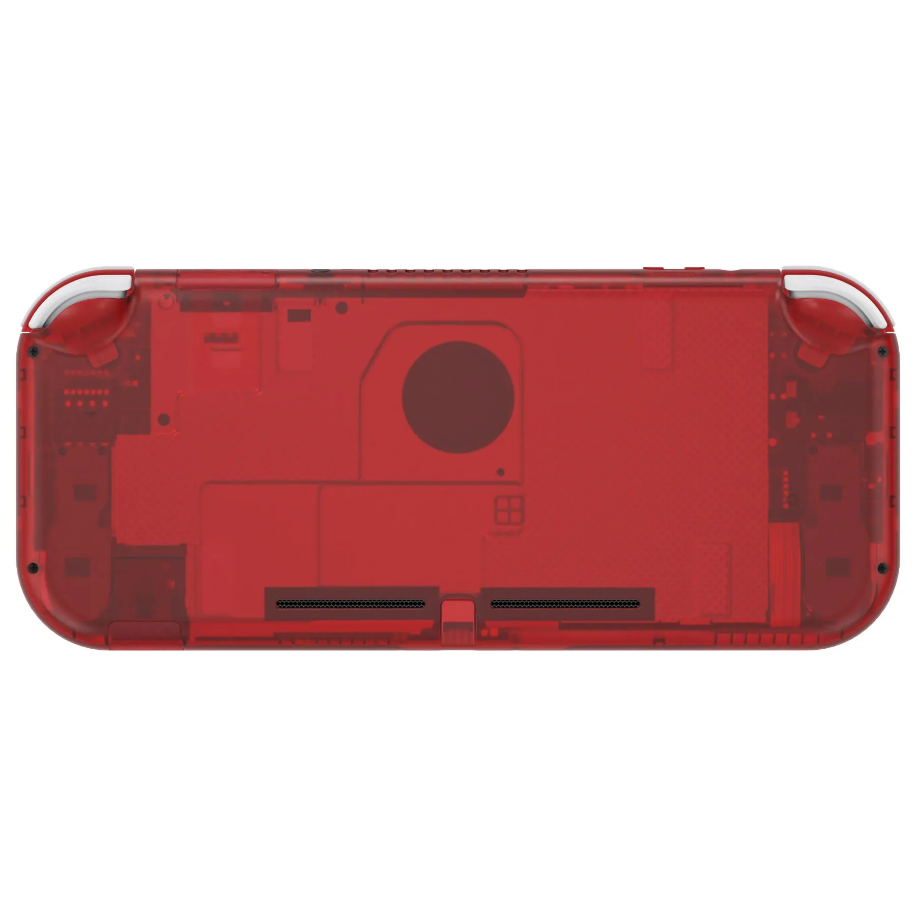 eXtremeRate Clear Red DIY Replacement Shell for NS Switch Lite, NSL Handheld Controller Housing with Screen Protector, Custom Case Cover for NS Switch Lite - DLM512