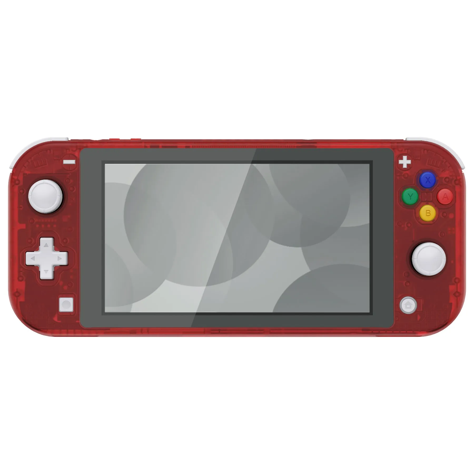 eXtremeRate Clear Red DIY Replacement Shell for NS Switch Lite, NSL Handheld Controller Housing with Screen Protector, Custom Case Cover for NS Switch Lite - DLM512