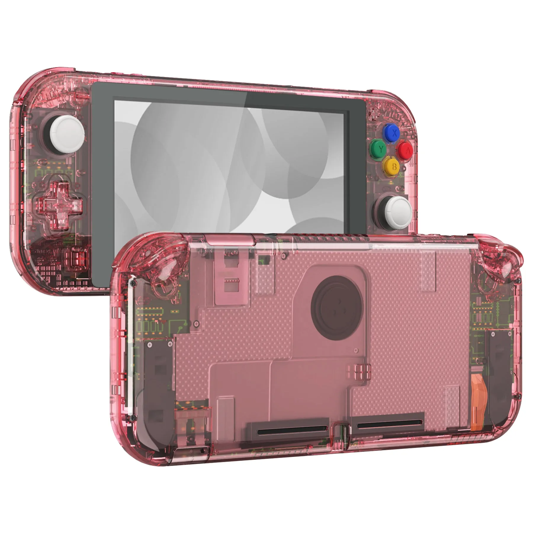 eXtremeRate Crystal Cherry Pink DIY Replacement Shell for NS Switch Lite, NSL Handheld Controller Housing with Screen Protector, Custom Case Cover for NS Switch Lite - DLP327