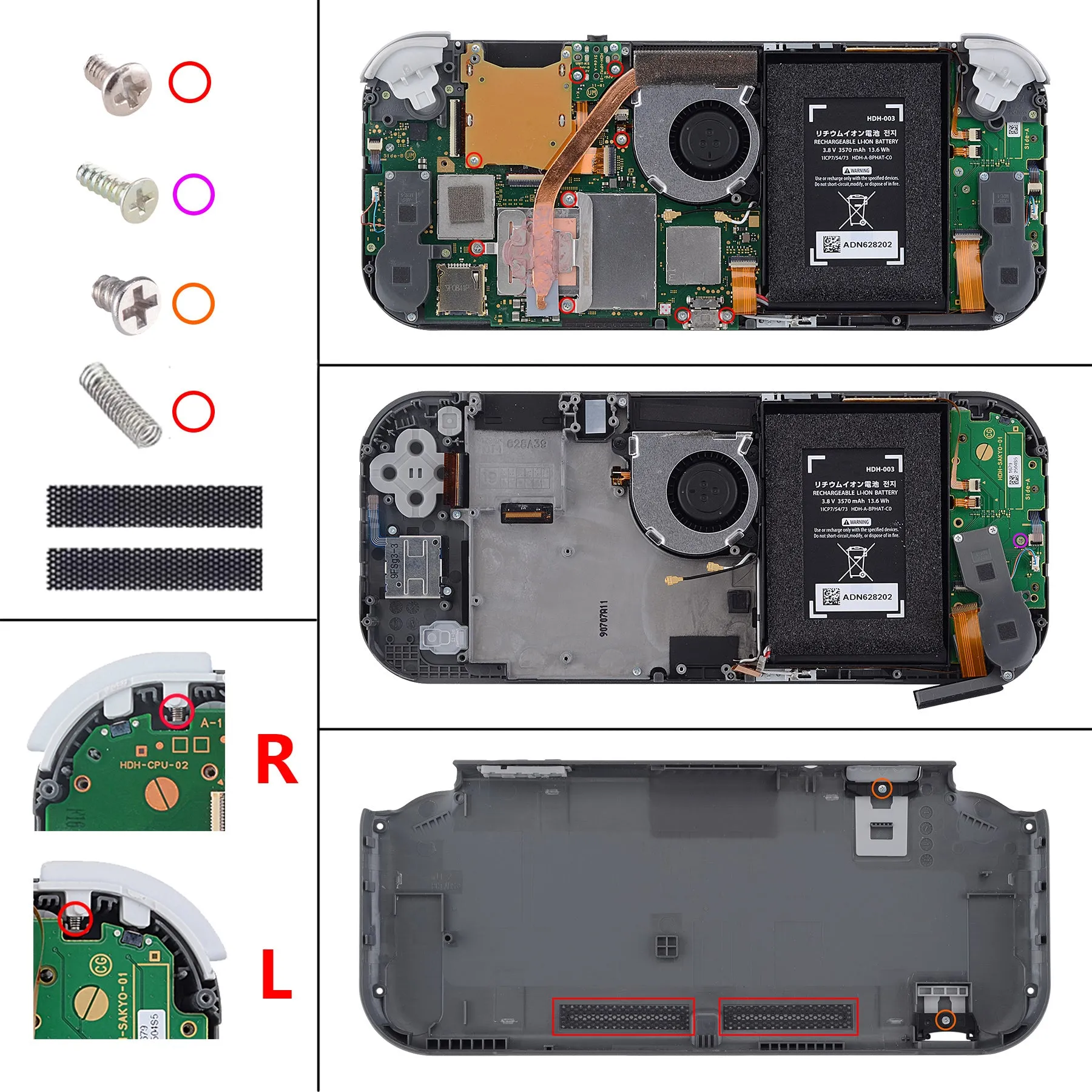 eXtremeRate White DIY Replacement Shell for Nintendo Switch Lite, NSL Handheld Controller Housing w/ Screen Protector, Custom Case Cover for Nintendo Switch Lite - DLP308