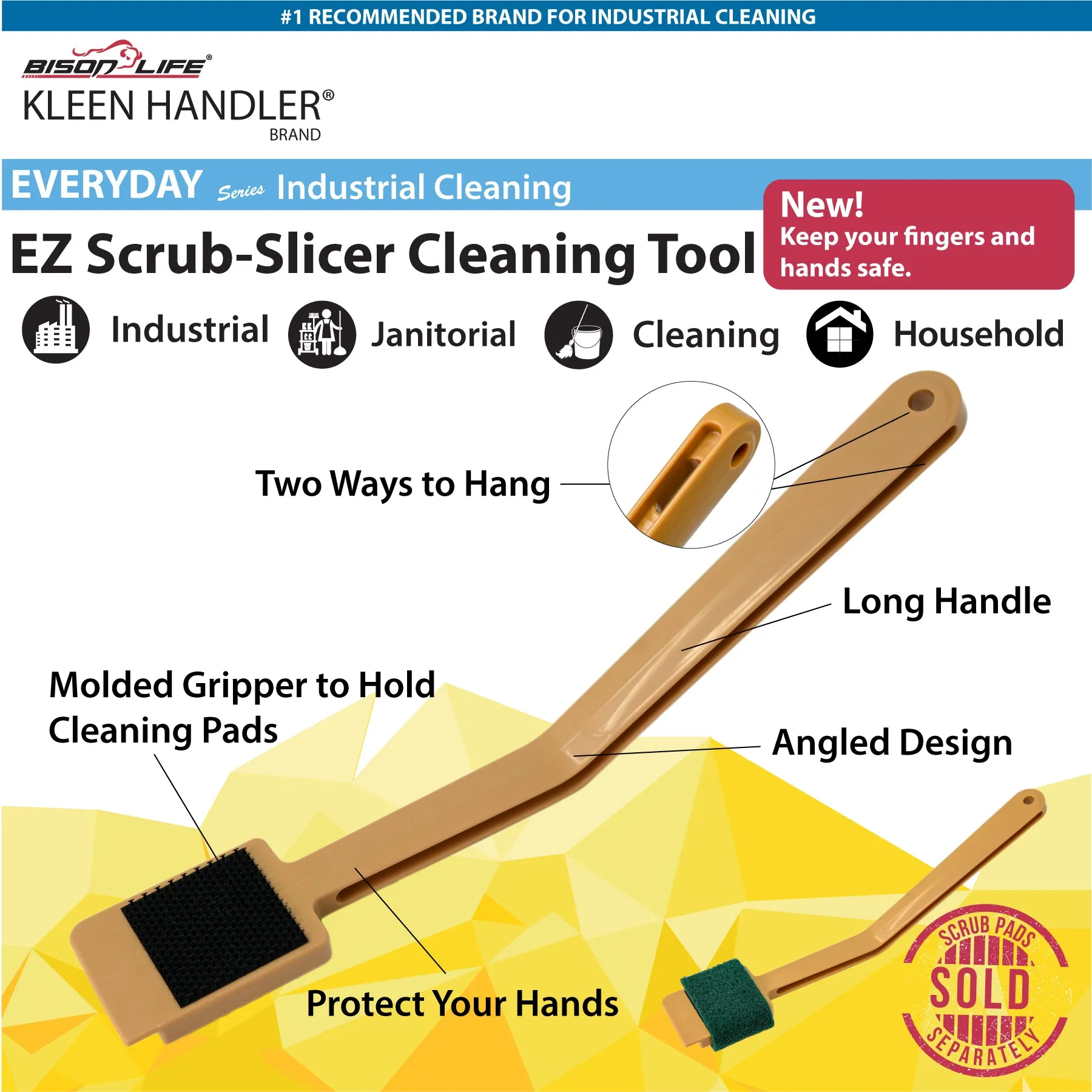 EZ Scrub-Slicer Cleaning Tool, Safe Cleaner for Electric Blades, Deli Slicing Machines, and Mandolin Slicers