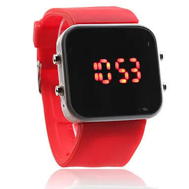 Fashion Mirror LED Watches Unisex Quartz watches Dress Woman and Man Sports watches Analog Steel Case