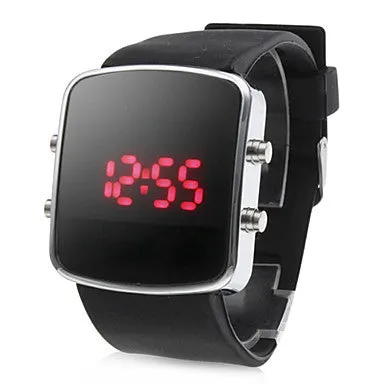 Fashion Mirror LED Watches Unisex Quartz watches Dress Woman and Man Sports watches Analog Steel Case