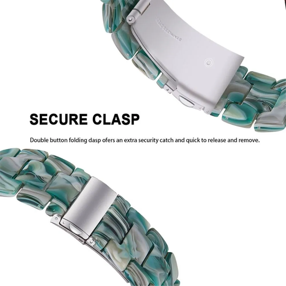 Fitbit Sense / Versa 3 resin bead watch strap - Emerald