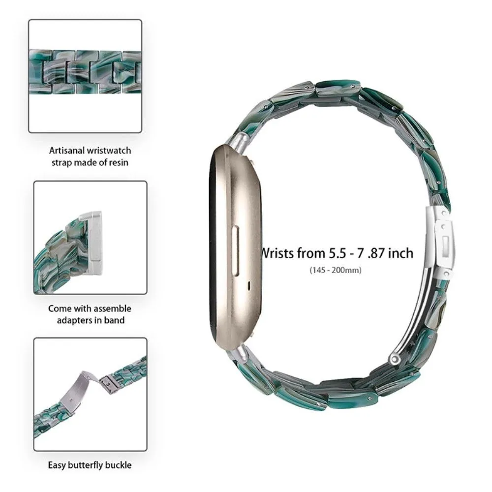 Fitbit Sense / Versa 3 resin bead watch strap - Emerald