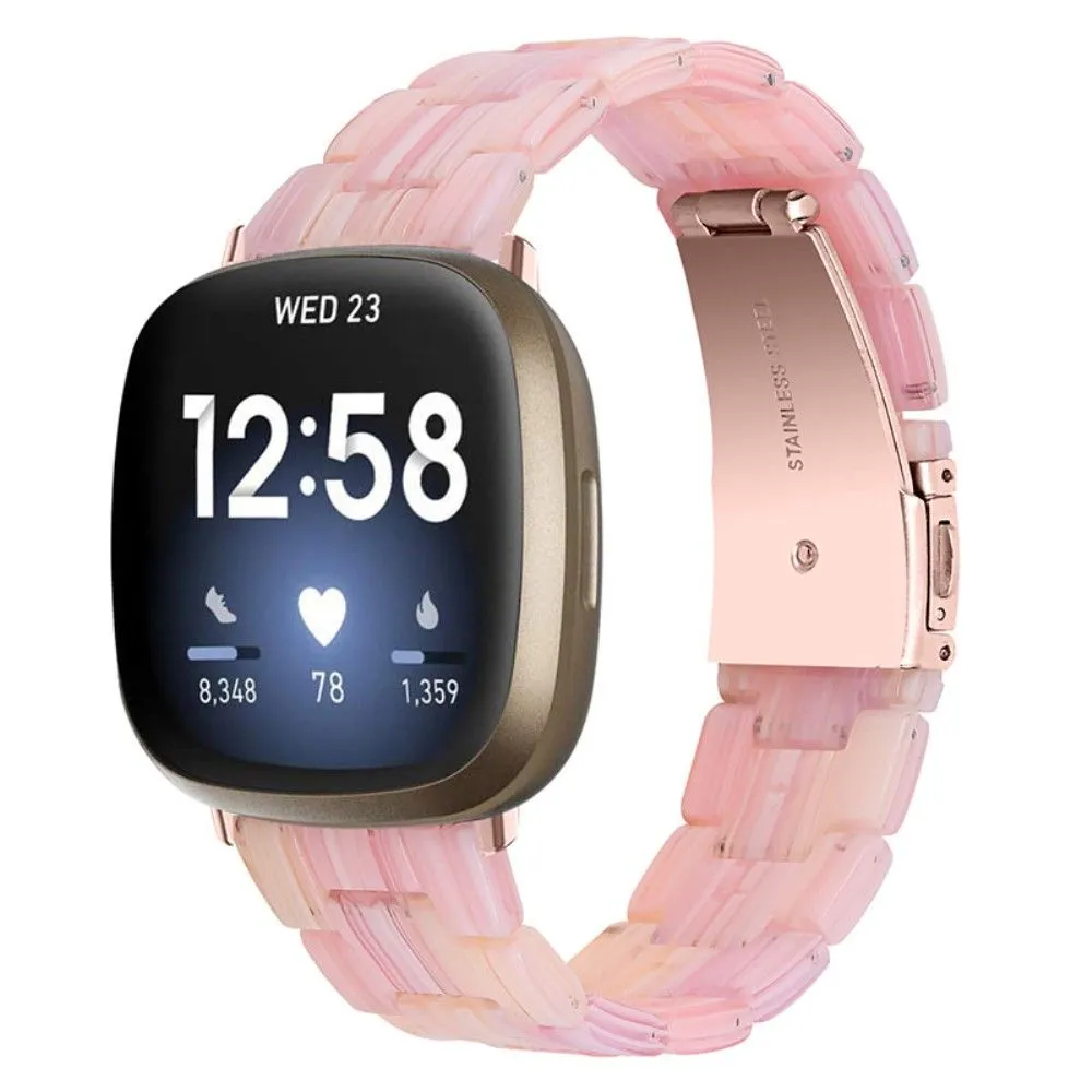 Fitbit Sense / Versa 3 resin bead watch strap - Silk Pink