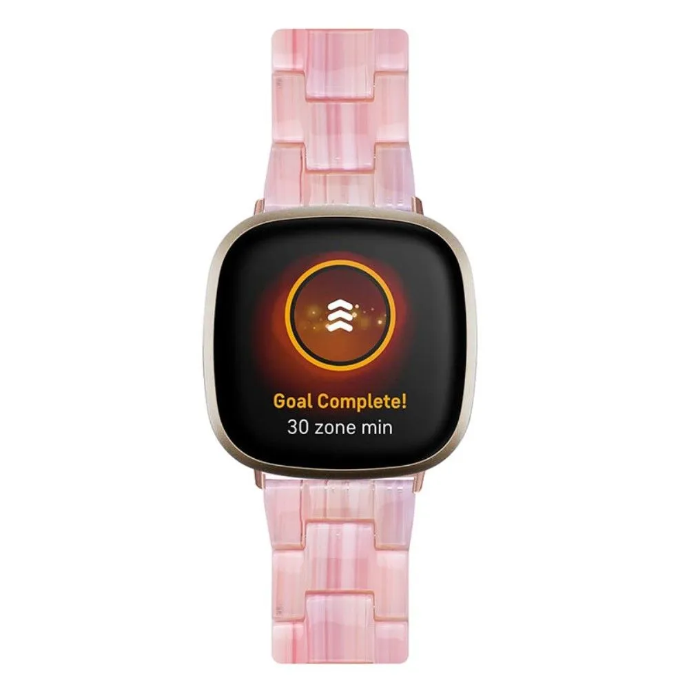 Fitbit Sense / Versa 3 resin bead watch strap - Silk Pink