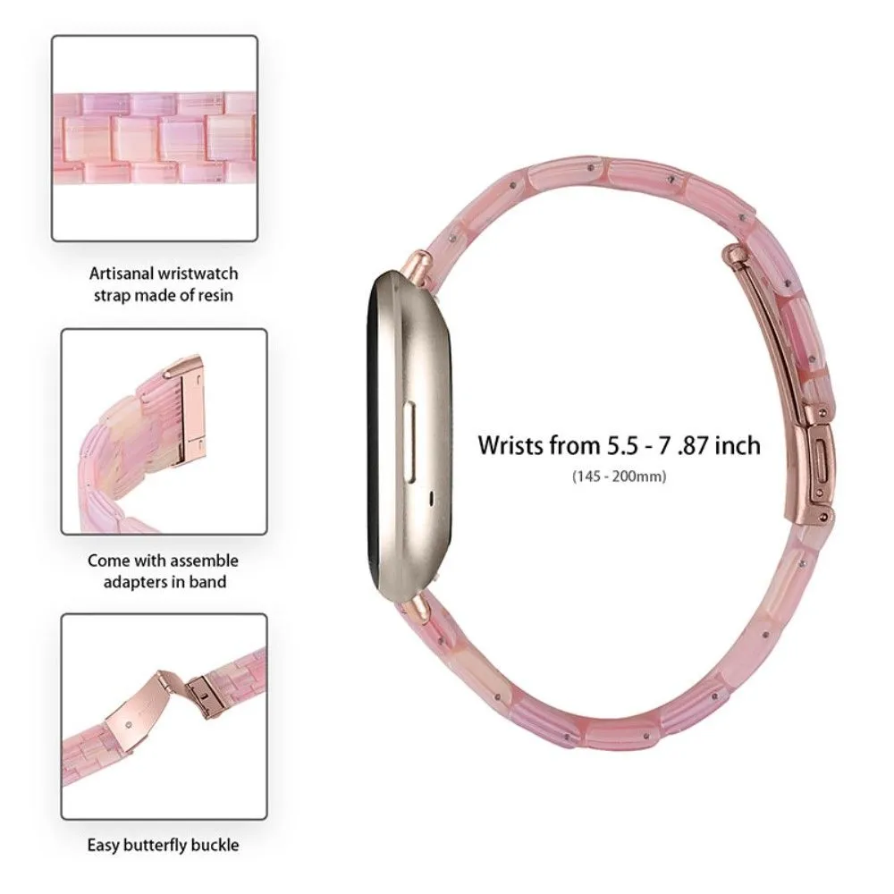 Fitbit Sense / Versa 3 resin bead watch strap - Silk Pink