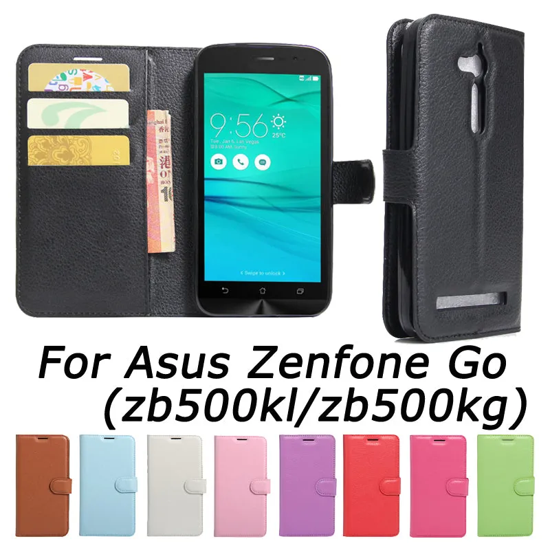 For Asus ZenFone Go ZB500KL ZB500KG PU Leather Back Cover Case For Asus ZenFone Go ZB500KL Case Flip Protective Phone Case