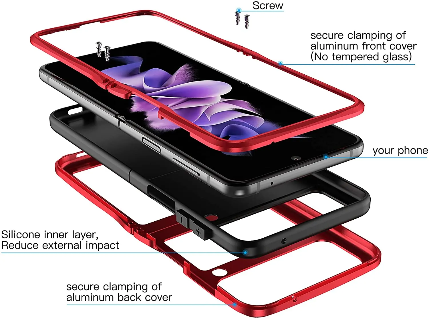 Galaxy Z Flip 3 Aluminum Case | Galaxy Z Flip 3 Metal Aluminum Phone Case