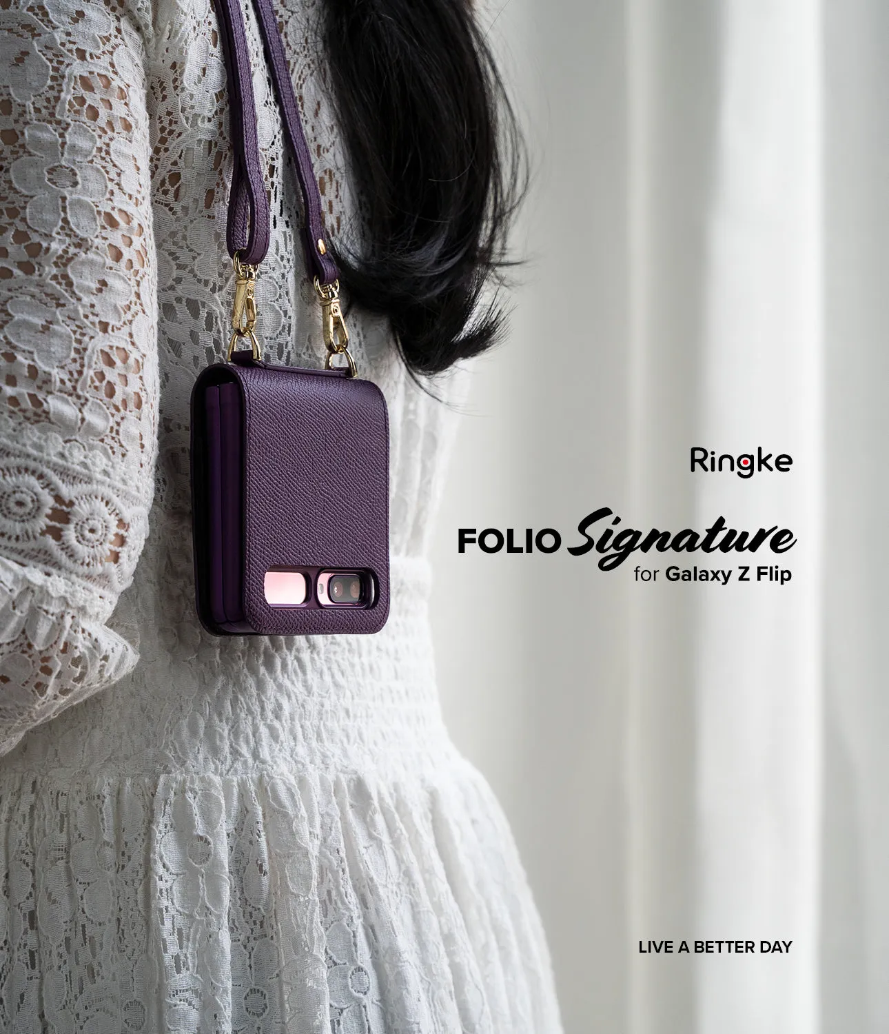 Galaxy Z Flip Case | Folio Signature Purple