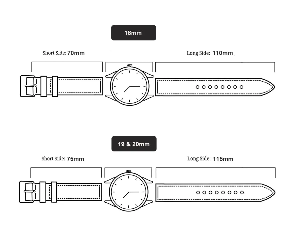 Genuine Calfskin Leather Watch Band Replacement