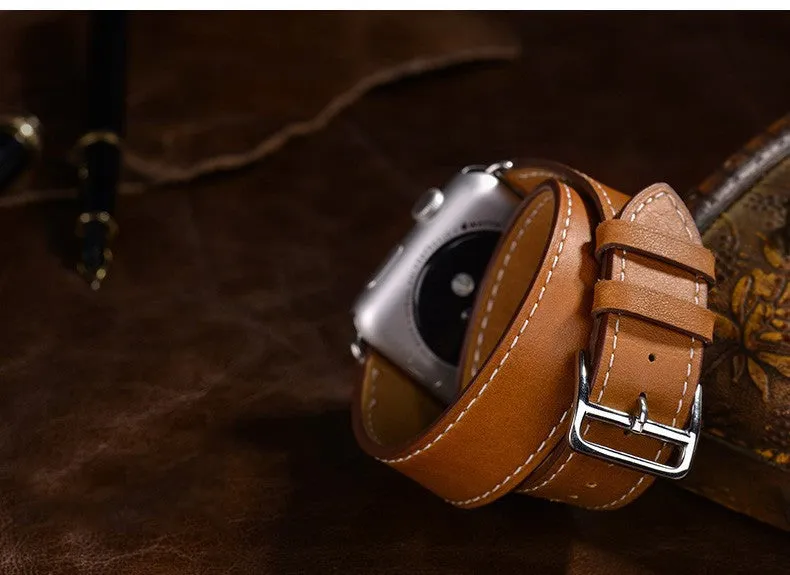 Genuine Leather Band For Apple Watch Strap Double Tour for Apple Watch Band 38MM / 42MM Size