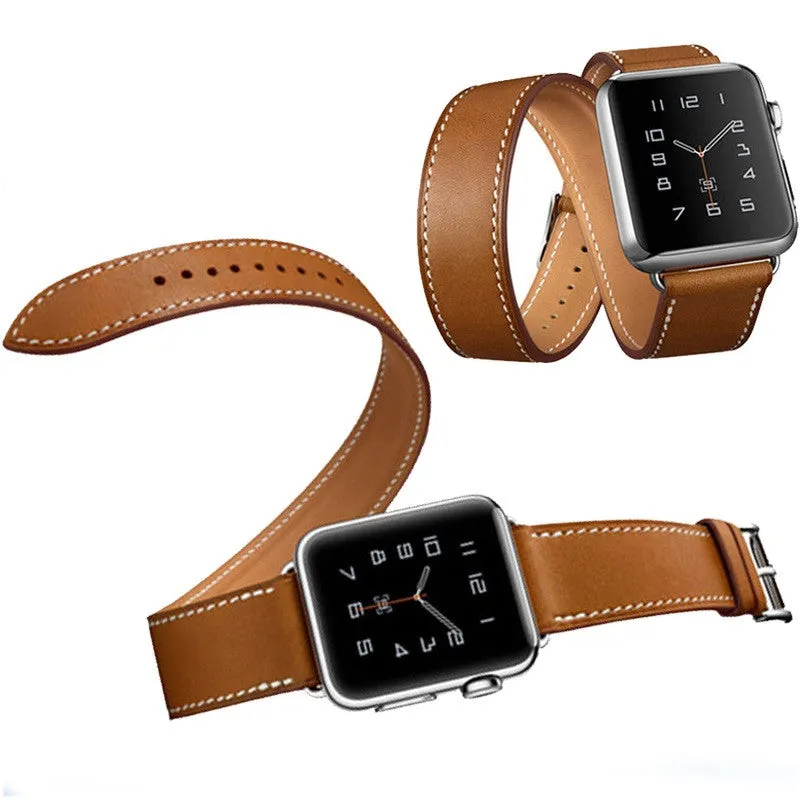 Genuine Leather Band For Apple Watch Strap Double Tour for Apple Watch Band 38MM / 42MM Size