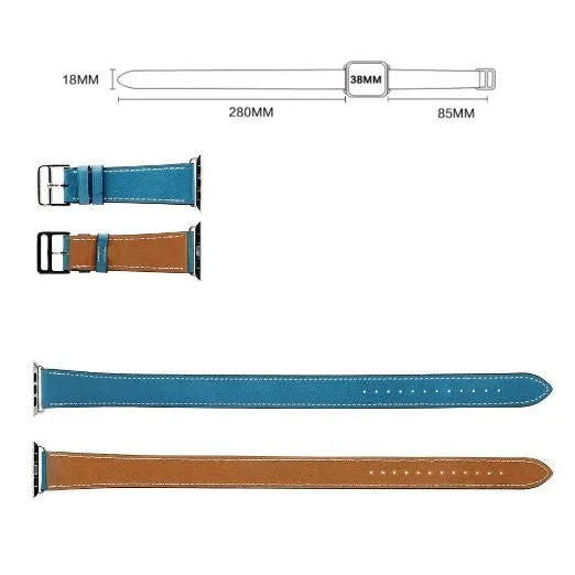 Genuine Leather Band For Apple Watch Strap Double Tour for Apple Watch Band 38MM / 42MM Size