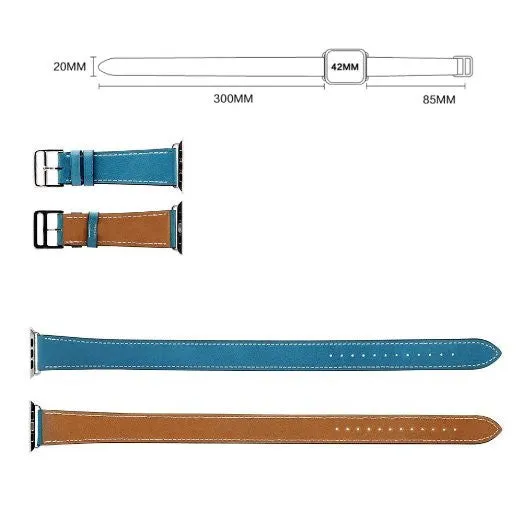 Genuine Leather Band For Apple Watch Strap Double Tour for Apple Watch Band 38MM / 42MM Size