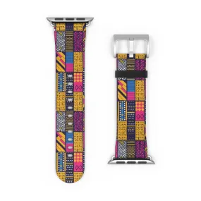 Ghanaian Kente Cloth Watch Band