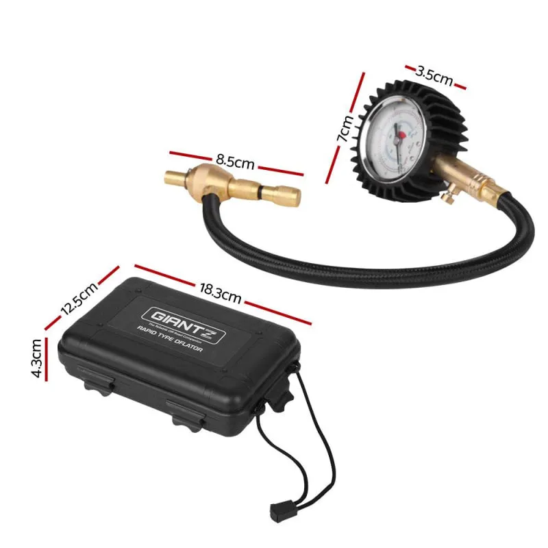 Giantz 2-in-1 Tyre Deflater with Pressure Gauge Valve