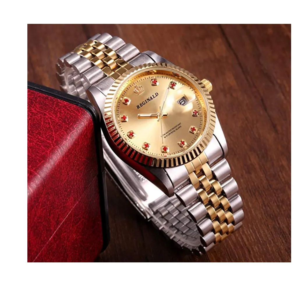 Gold Dial Dress Watch Gold Silver Color Watch Diamond Dial Oyster Watch 2-Tone Datejust Dress Watch Gift