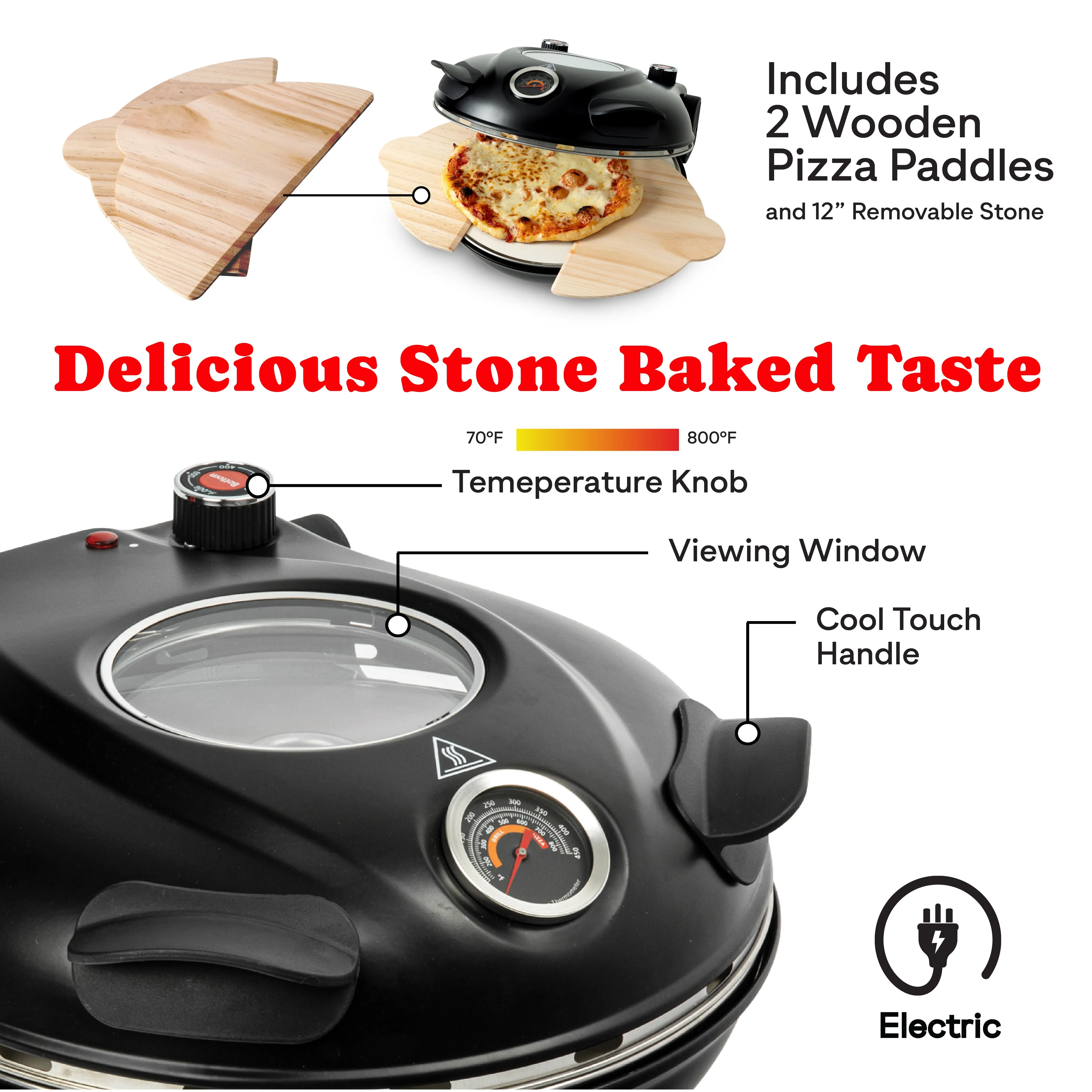 Granitestone Piezano Indoor/Outdoor Pizza Oven with Starter Kit