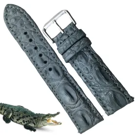 Gray Alligator Leather Watch Band | Crocodile Quick Release Replacement Strap | DH-43