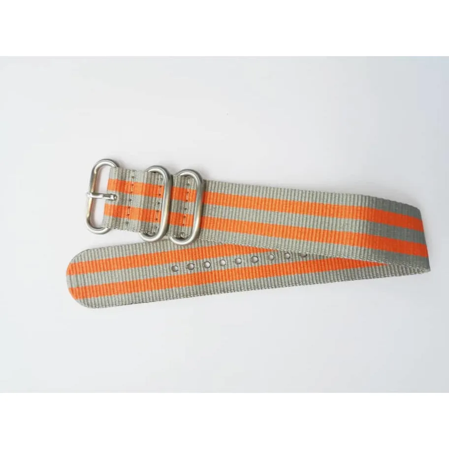 Grey & Orange Classic Textile Strap