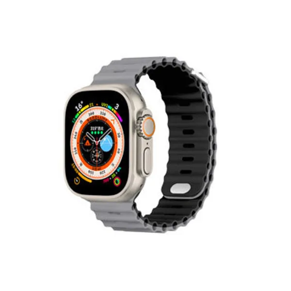 Grey and Black Silicone Apple Watch Band 黑色矽膠 Apple 錶帶 KCWATCH1306