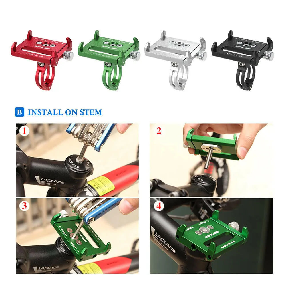 GUB Mountian Bike Phone Mount Universal Adjustable Bicycle Cell Phone GPS Mount Holder Bracket Cradle Clamp