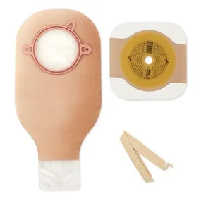 Hollister 19102 New Image 2-Piece Sterile Drainable Colostomy/Ileostomy Kit 3-1/2" Stoma Opening, 4" Flange, 12" L, Ultra-Clear, Lock N Roll Microseal Closure, Disposable