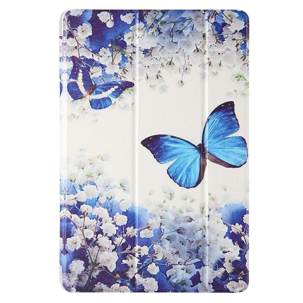 Huawei MediaPad M6 10.8 tri-fold pattern leather flip case - Blue Butterfly