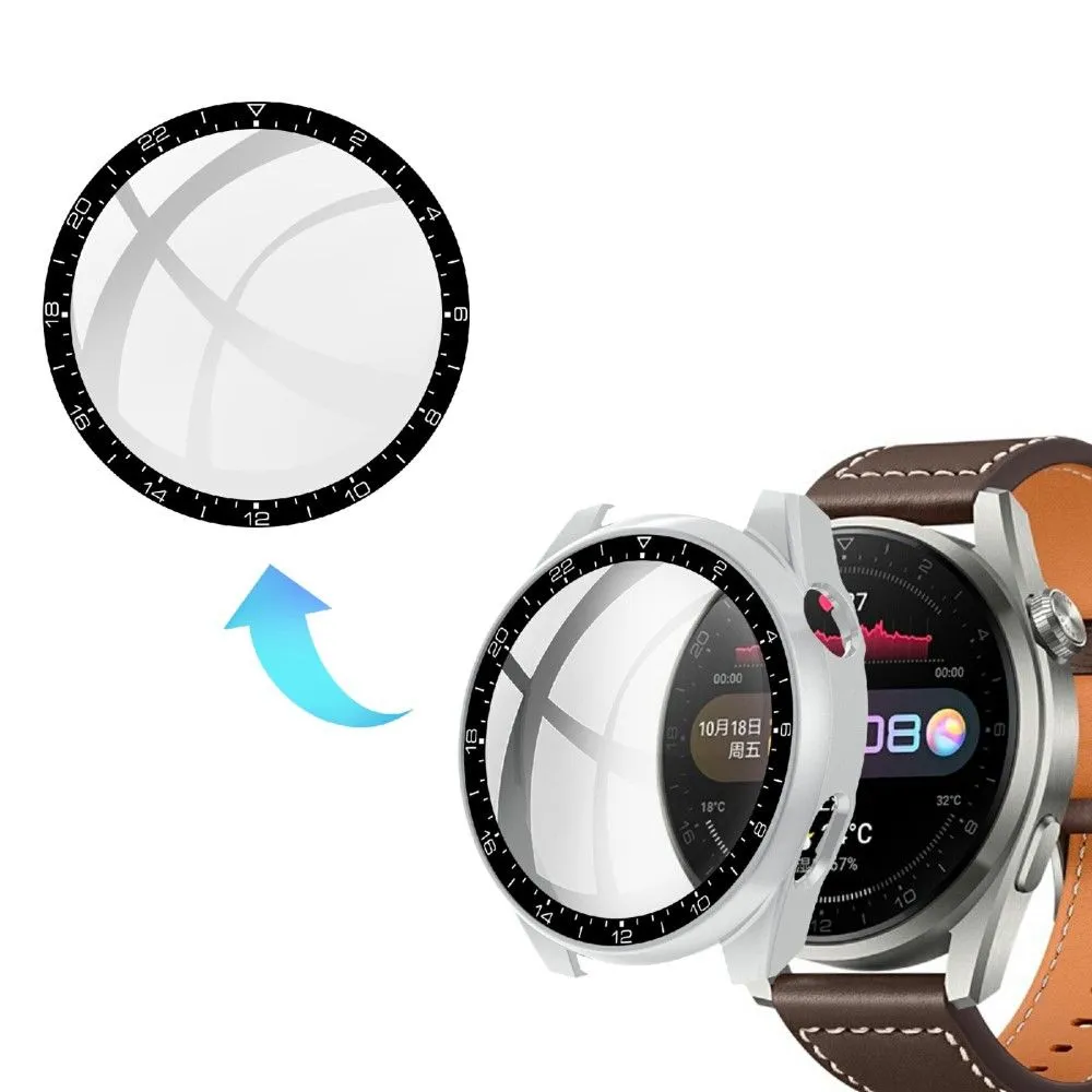 Huawei Watch 3 Pro dial style cover   tempered glass - Silver