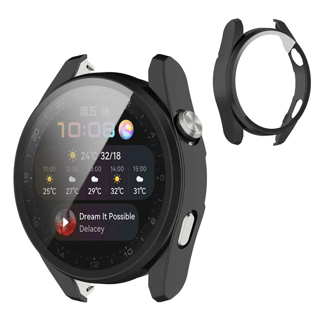 Huawei Watch 3 Pro TPU cover   tempered glass - Black