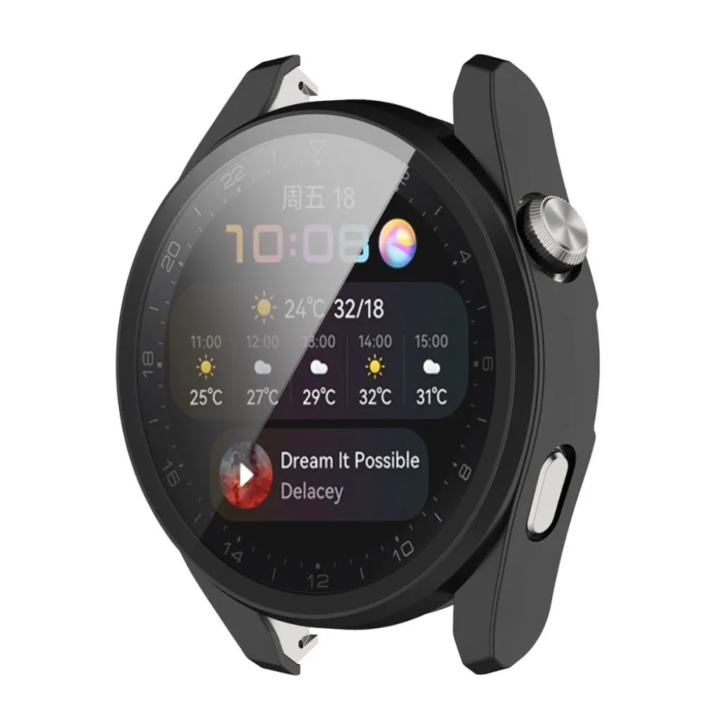 Huawei Watch 3 Pro TPU cover   tempered glass - Black