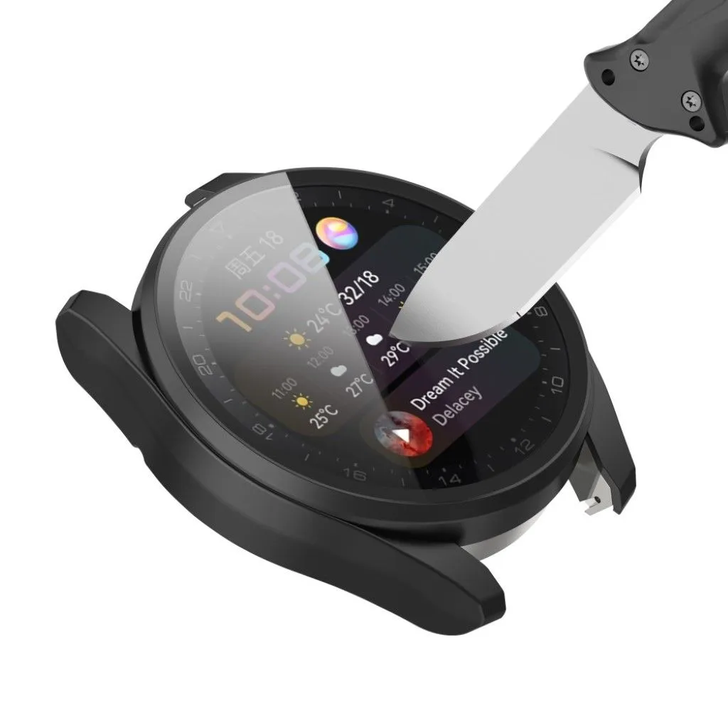 Huawei Watch 3 Pro TPU cover   tempered glass - Black