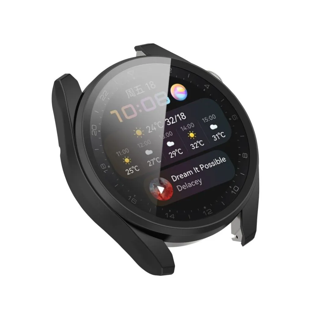 Huawei Watch 3 Pro TPU cover   tempered glass - Black