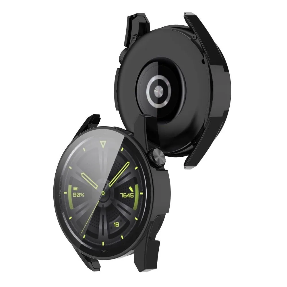 Huawei Watch GT 3 (46mm) PC cover with HD tempered glass - Black