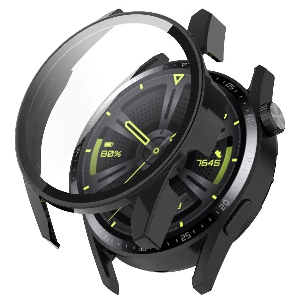 Huawei Watch GT 3 (46mm) PC cover with HD tempered glass - Black