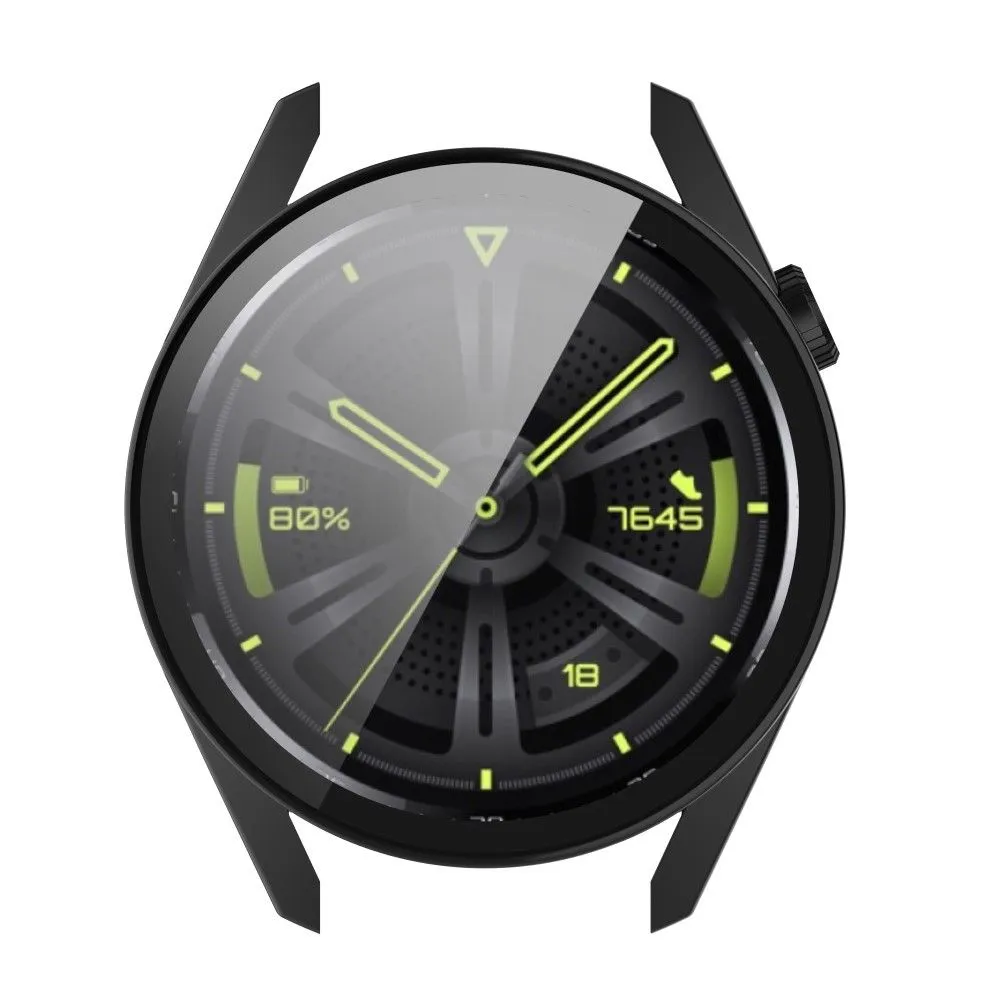 Huawei Watch GT 3 (46mm) PC cover with HD tempered glass - Black