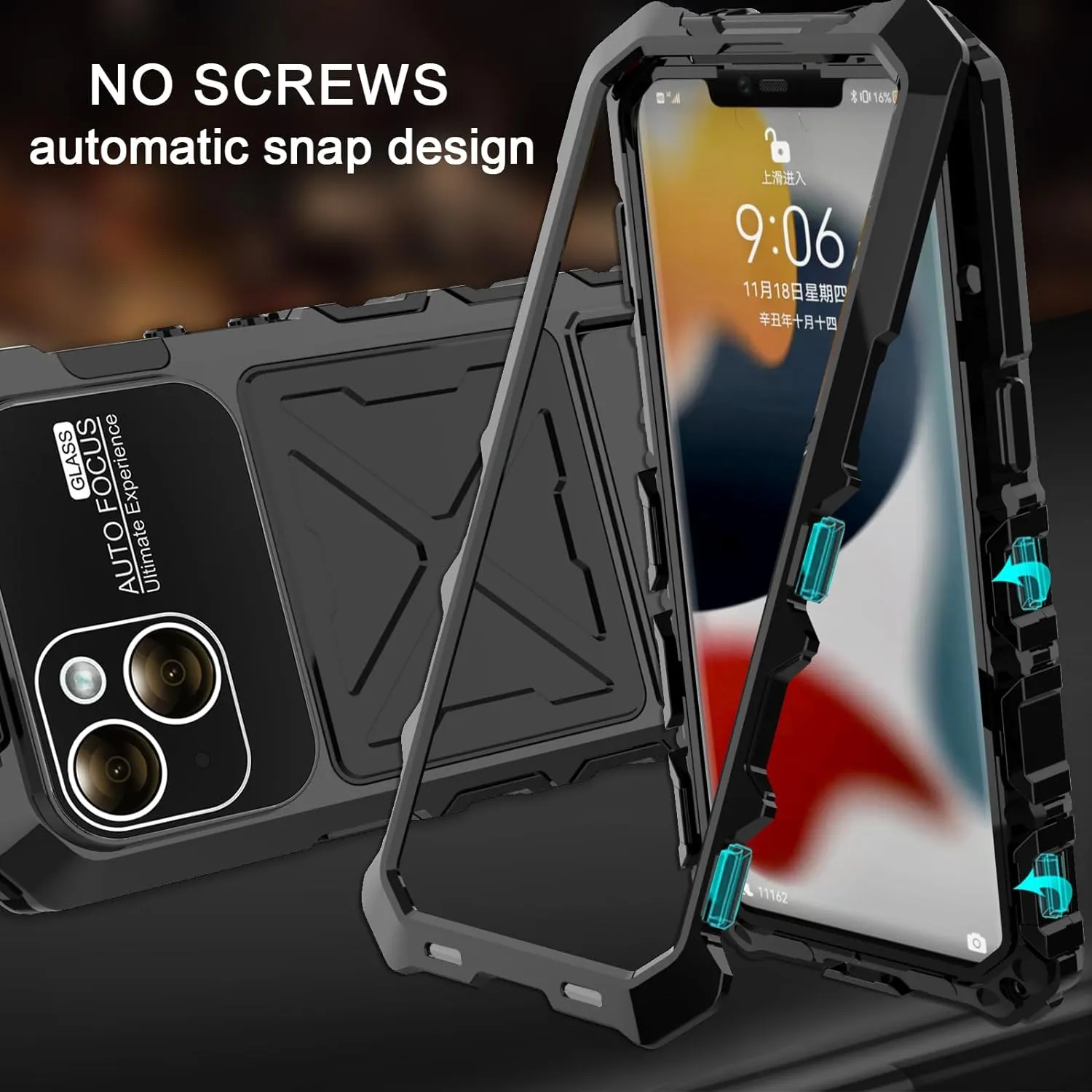 i Phone 16 Pro Max Case Heavy Bumper Built Protector Military Grade Rubber Hard Durable Phone Case