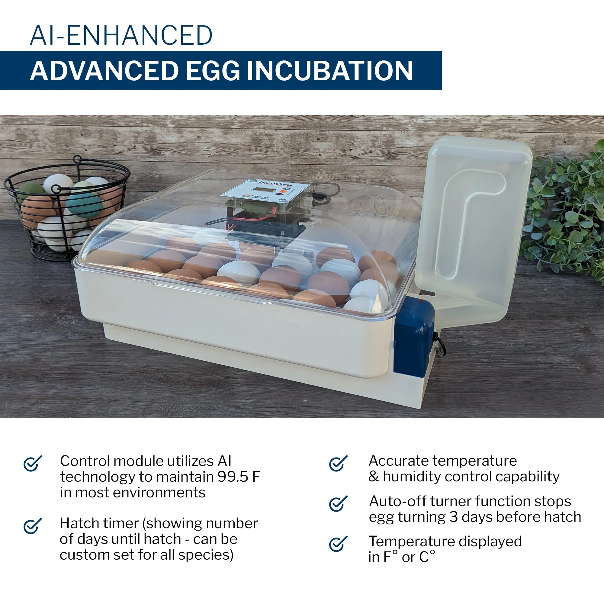 IncuView™ 3 Pro Automatic Egg Incubator Deluxe Combo Kit