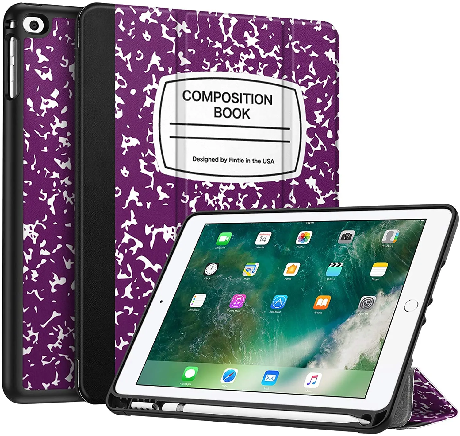 iPad 6th/5th Gen, iPad Air 2/1 SlimShell Case with Pencil Holder | Fintie