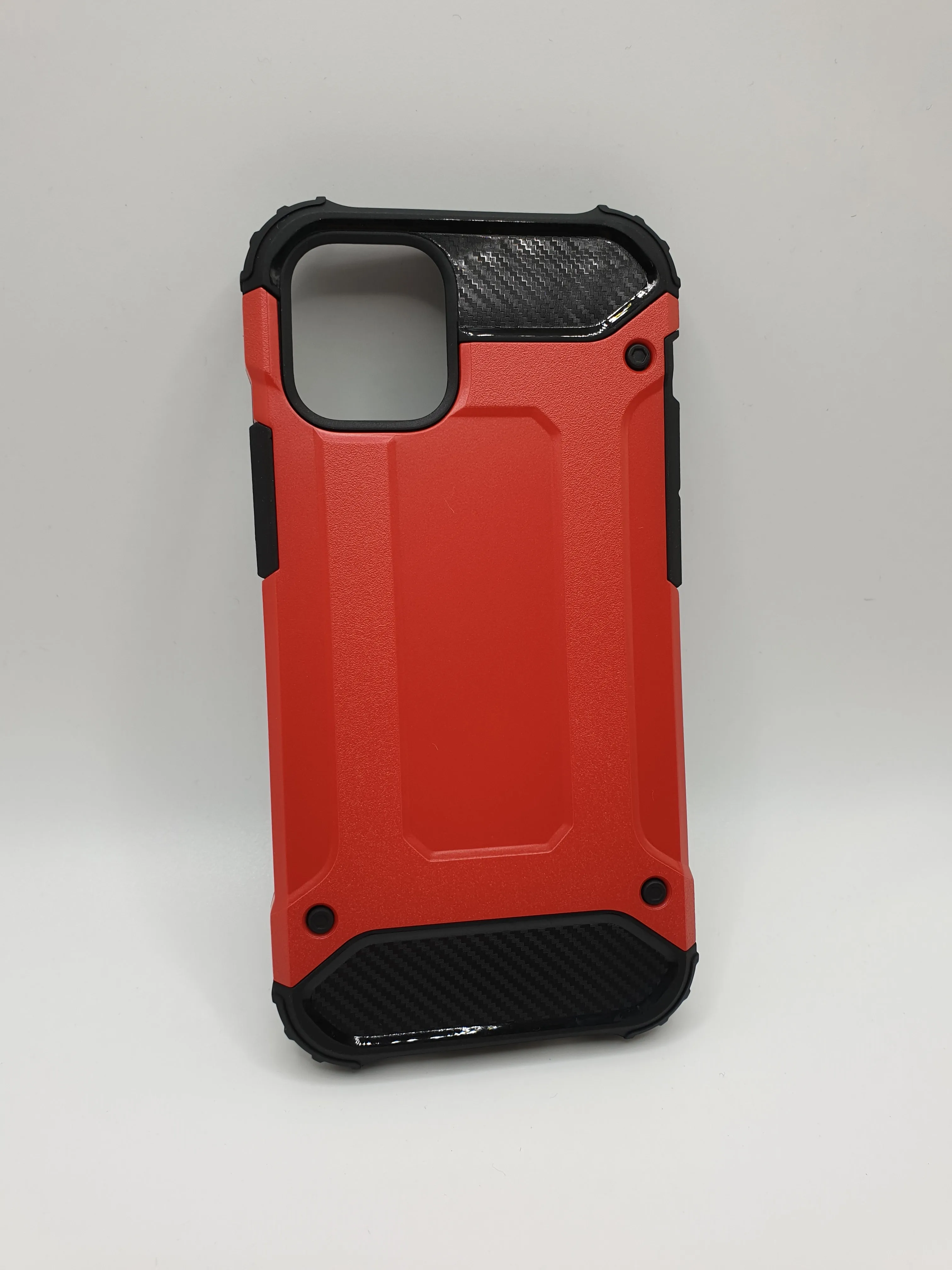 iPhone 12 Mini 5.4" Slim Armour Protection Case Cover Black & Red Tough Durable Design