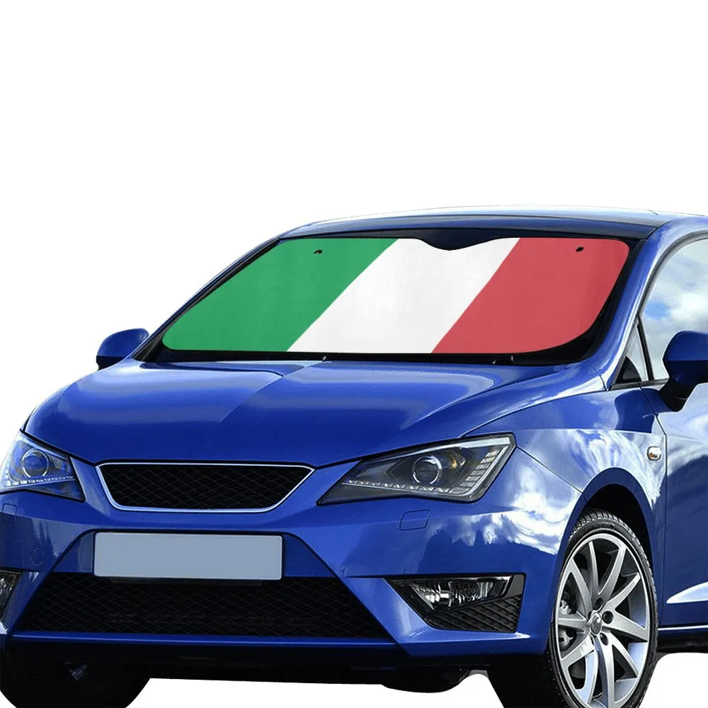 Italy Flag Auto Sun Shade, Italian Windshield Car Accessories Patriot Protector Window Visor Screen Sunshade SUV Truck Decor Shield