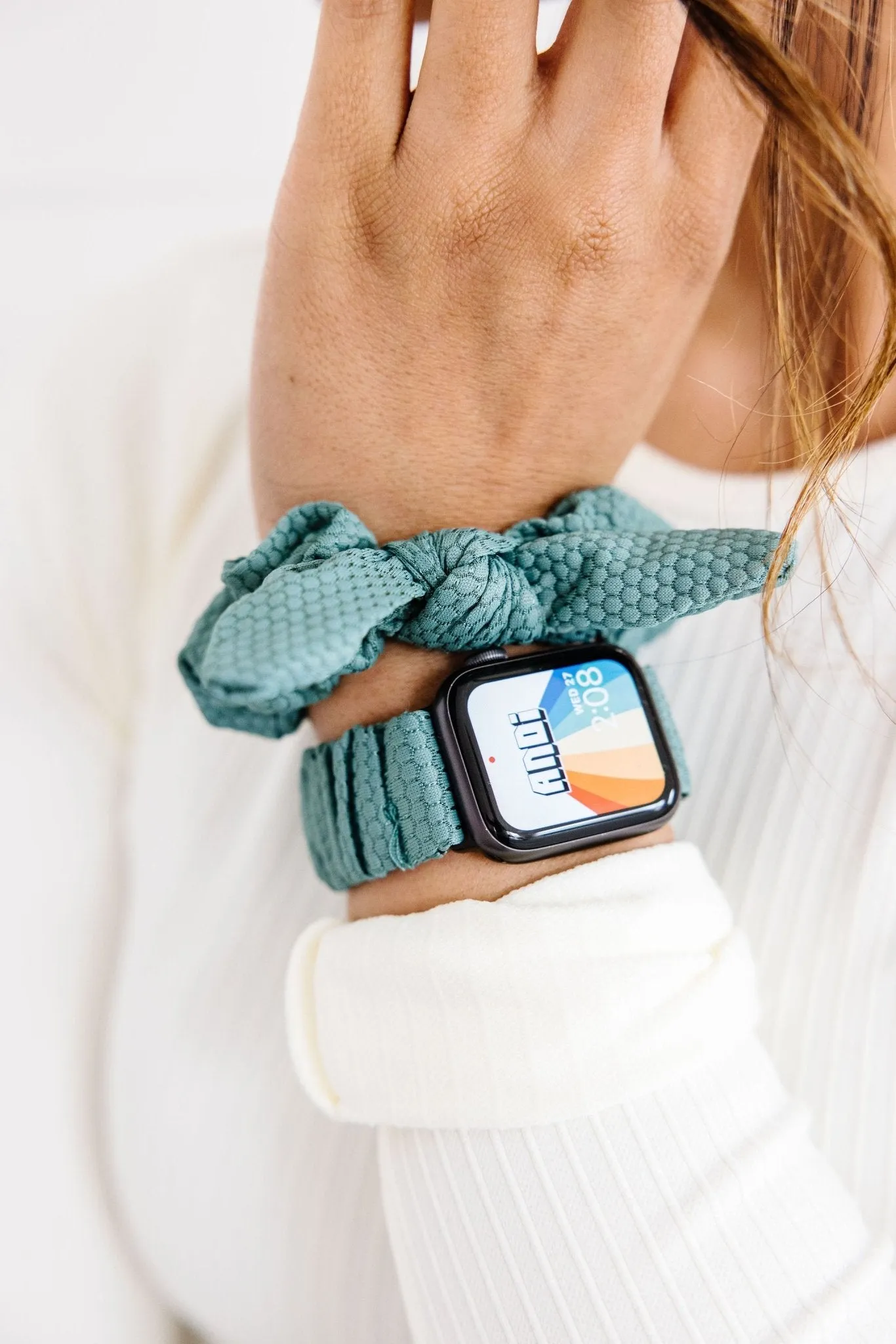 Jade Hexagon Athletic Scrunchie Band Compatible with Apple Watch