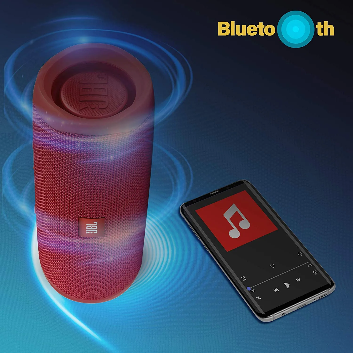 JBL Flip 5 Portable Waterproof Bluetooth Speaker with Hybrid Carrying Case (Red)