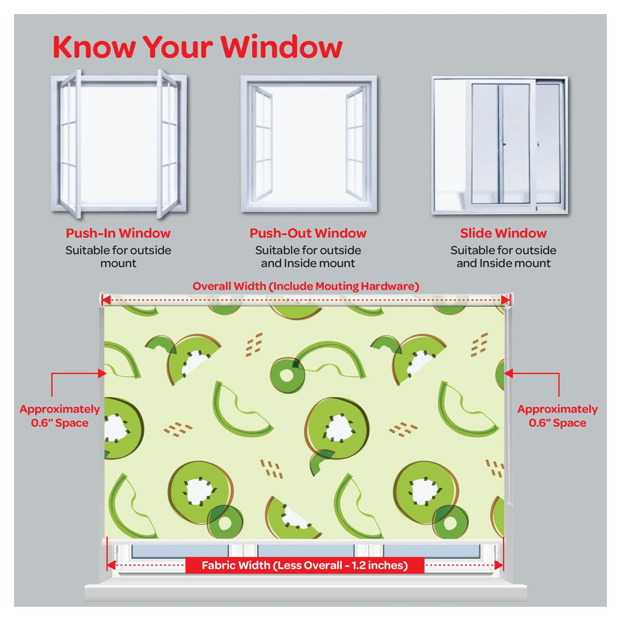 Kiwi Fruits Window Roller Shade